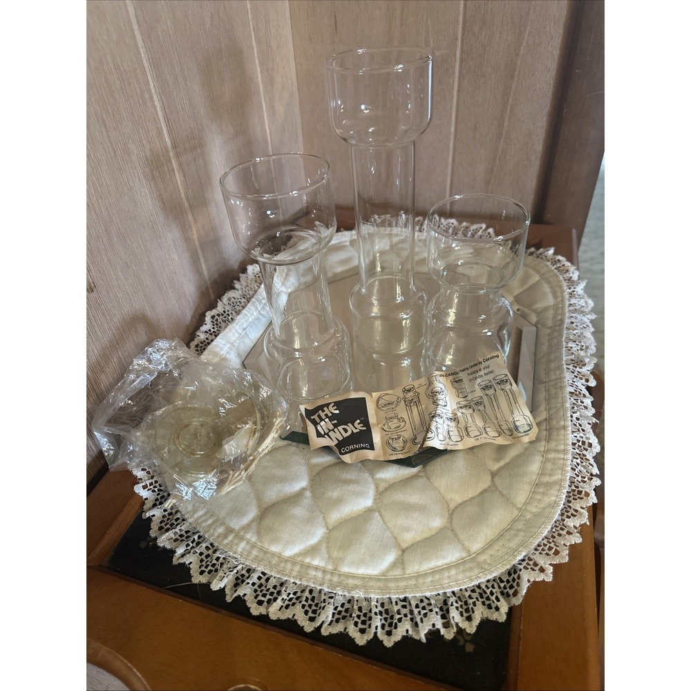 Vintage 70s Corning Pyrex UnCandle Corning Floating Candle Set‎ Of 3